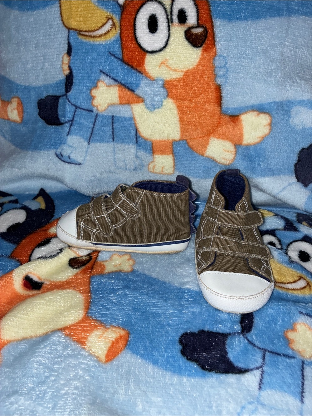 Carter's Brown Canvas High-Top Baby Sneakers with White Toe